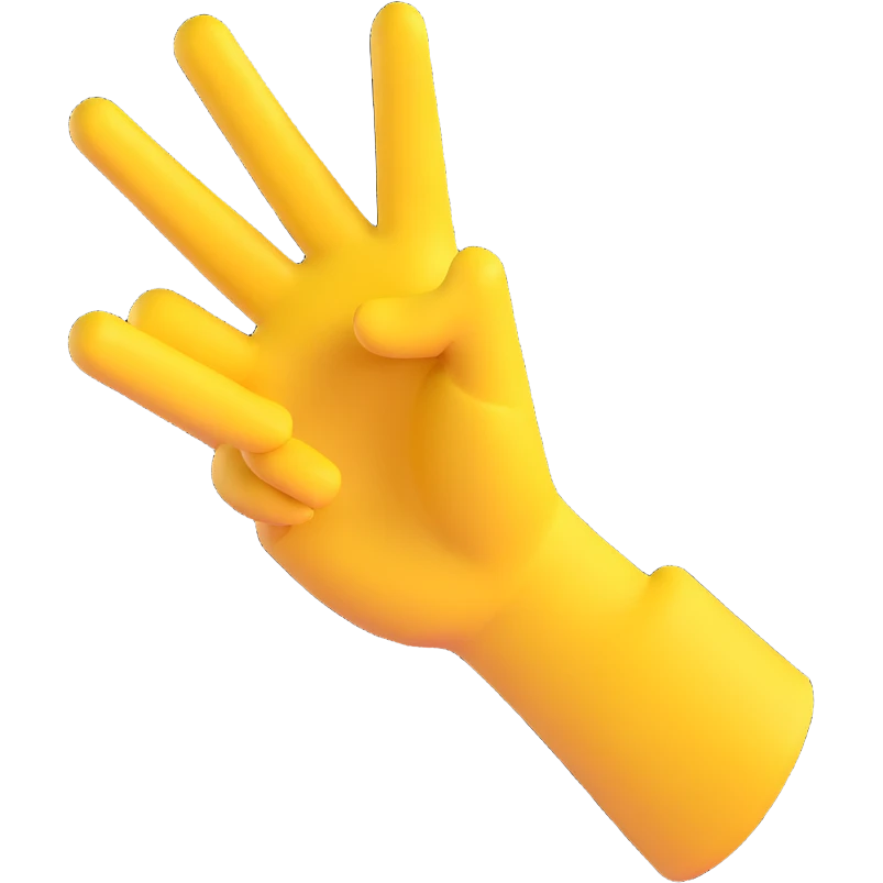 yellow hand making the 'OK' gesture, 3D emoji style, matte finish emoji