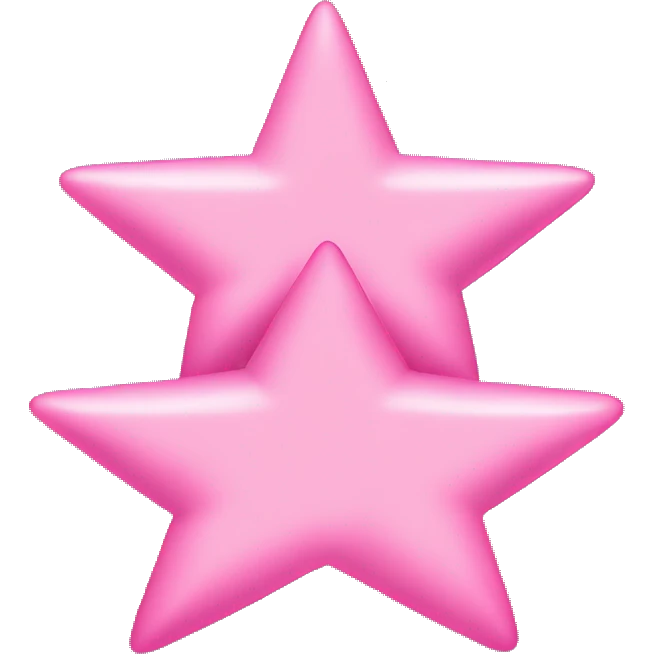 Three small pink , 4-pointed stars grouped together. The stars have a slightly elongated shape, giving them a twinkling effect. They vary in size, with the largest star in the center and two smaller stars on either side.  emoji