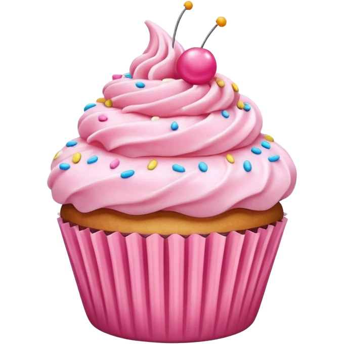 Cupcake with pink icing emoji