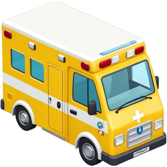 isometric British yellow ambulance  emoji
