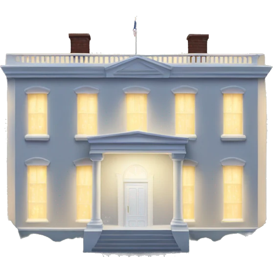 White House with lights in the windows emoji