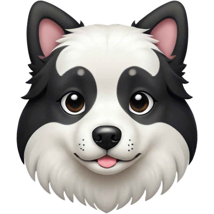 black and white dog emoji