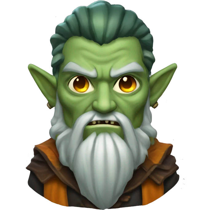 half-orc male wizard necromancer pumpkin emoji