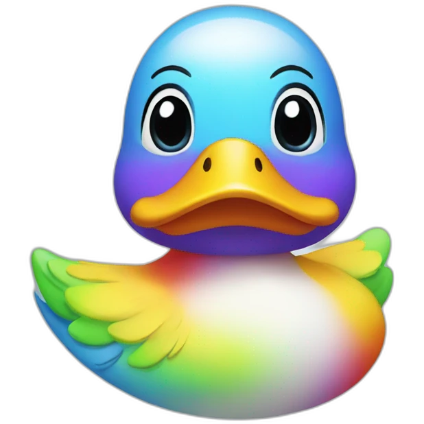 Rainbow duck emoji