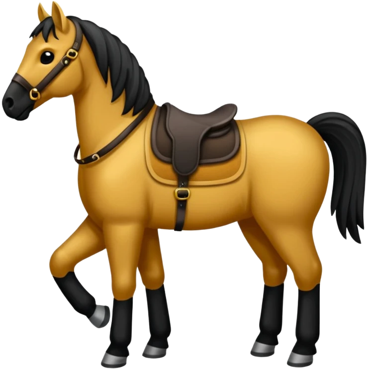 DunkelBraunes Pferd mit langer schwarzer Mähne emoji