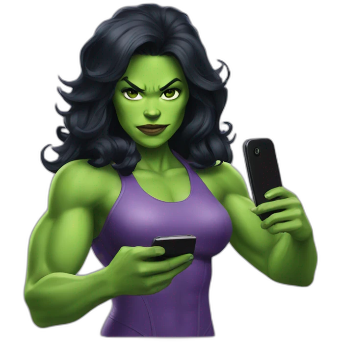 She-Hulk with phone emoji