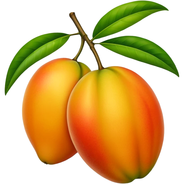 A mango with two leaves emoji