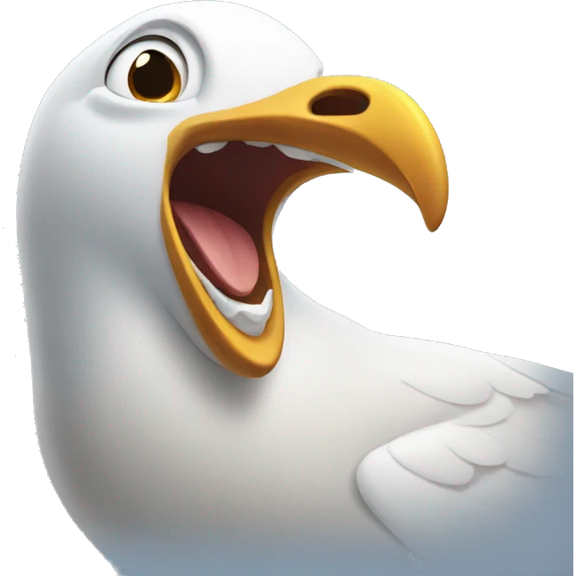 Seagull laughing emoji