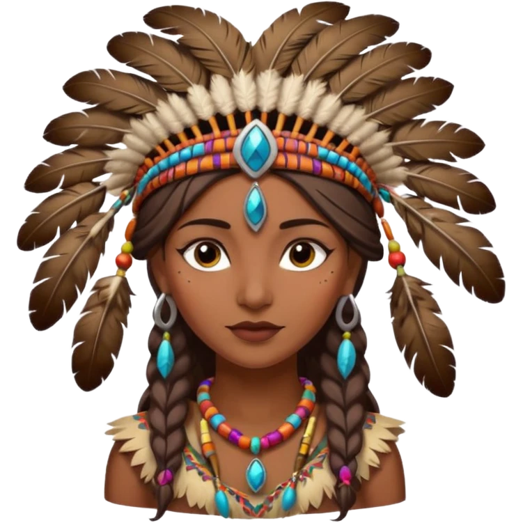 female indian with feather in hair emoji