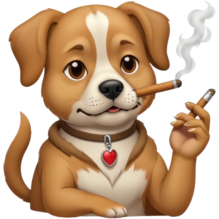 Dog smoking a blunt emoji
