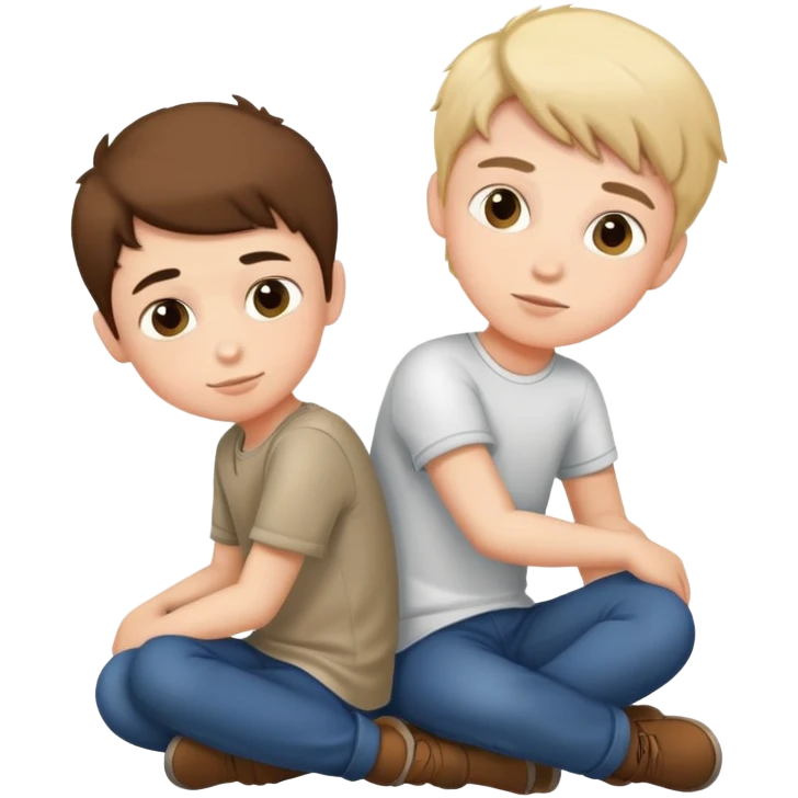 Boy sitting astride another boy emoji