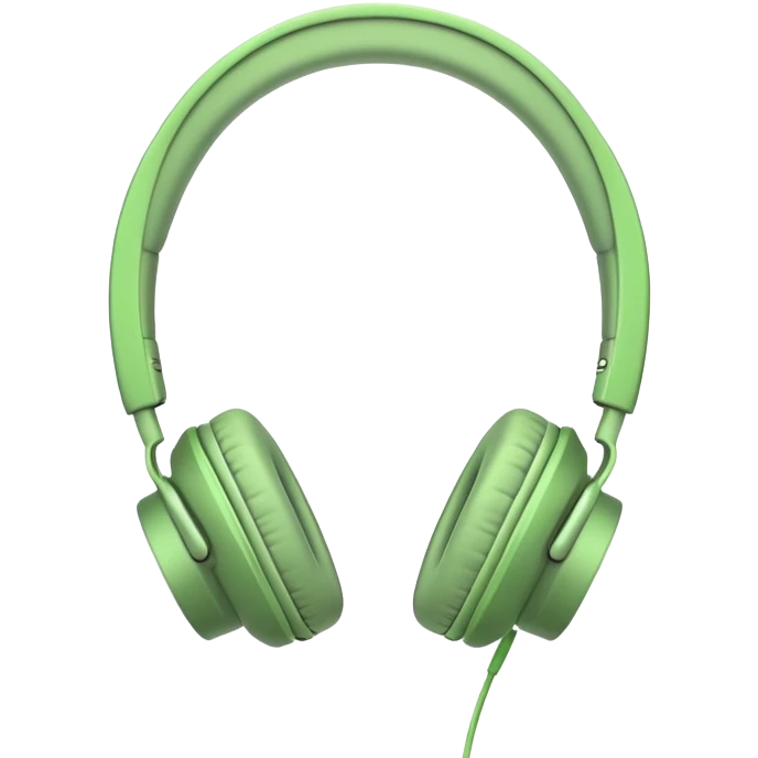 very minimalist green headphones with a single thin cord coming down emoji