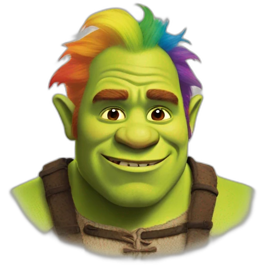 Rainbow shrek emoji