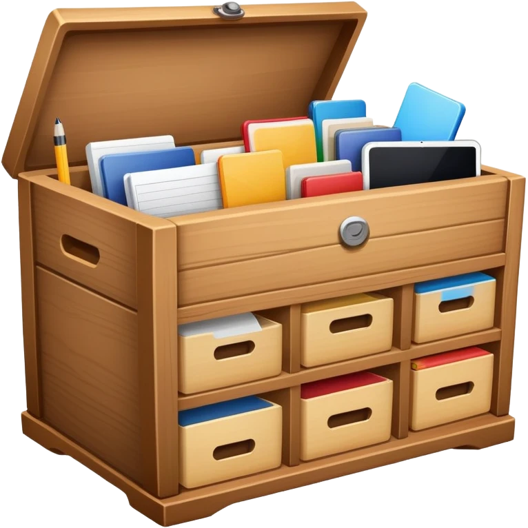 Box full of desktop material  emoji