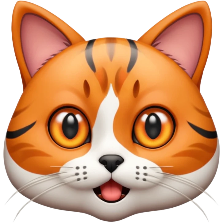 Design an emoji of a cat 🐱 realizing it left the stove on, with huge panicked eyes. emoji