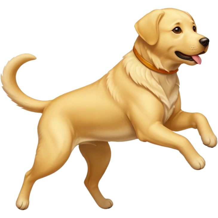 Yellow lab jumping emoji