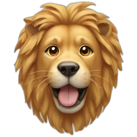 Dog with a lion head emoji