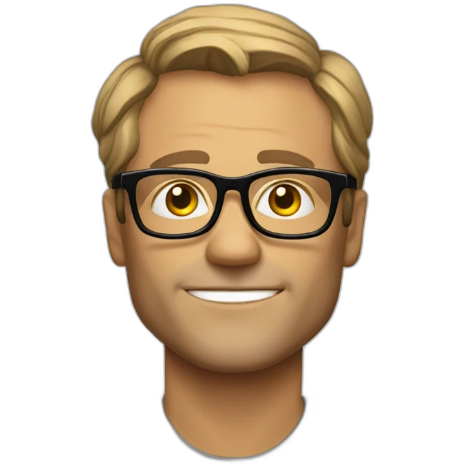 Daniel Jackson with glasses reading a book emoji