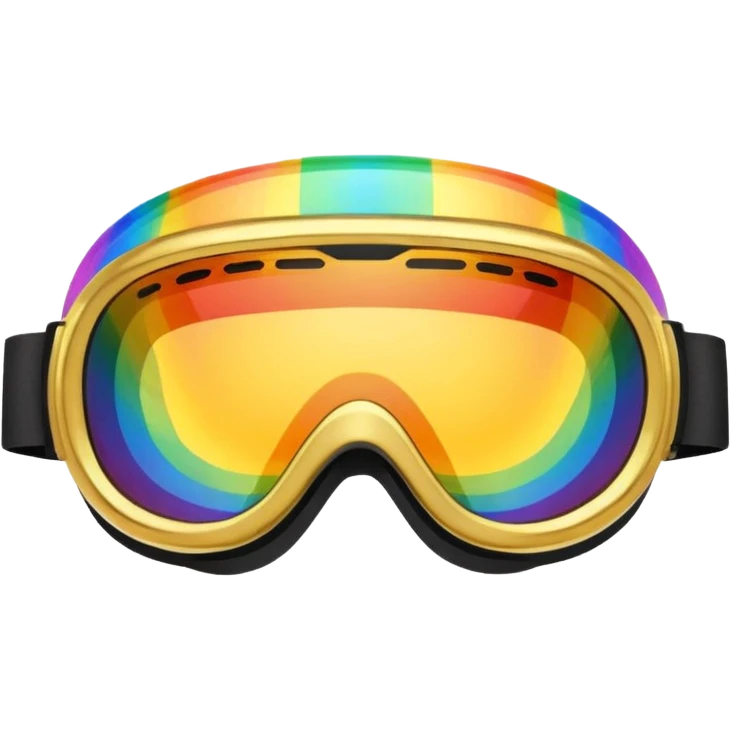 gold simulation rainbow visor Earth goggles emoji