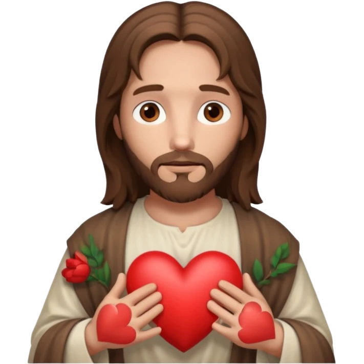 Jésus avec un cœur dans ses mains

 emoji