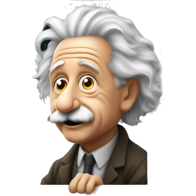 Albert Einstein looks out the window emoji