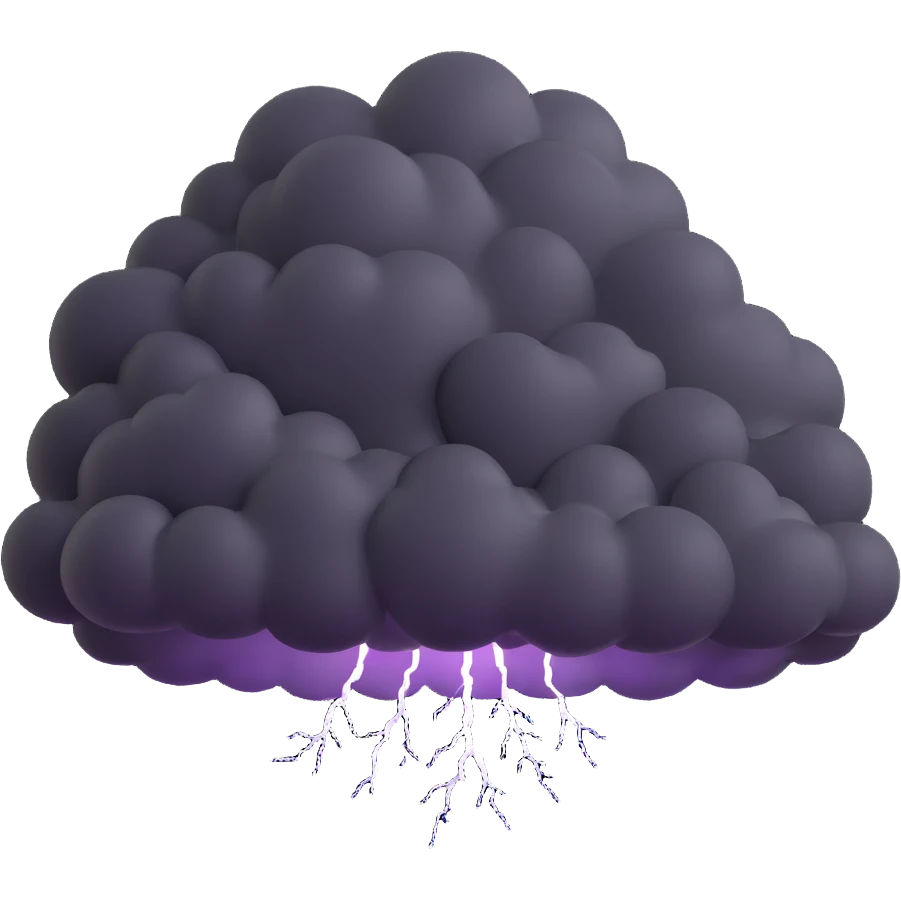 thundercloud with rain and lightning emoji