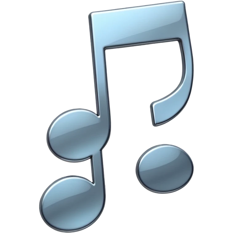 music note with a chromic metal texture emoji
