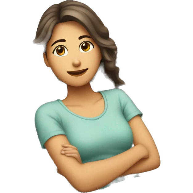 Menina muito cansada caindo na cama emoji