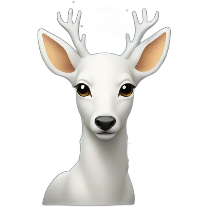 White deer reflected star emoji