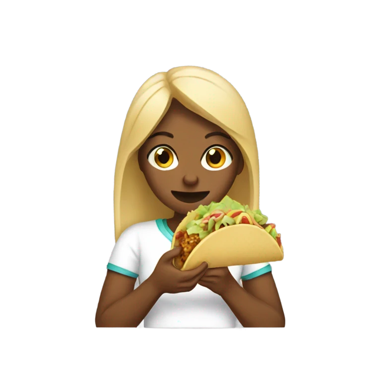 girl eating a taco emoji