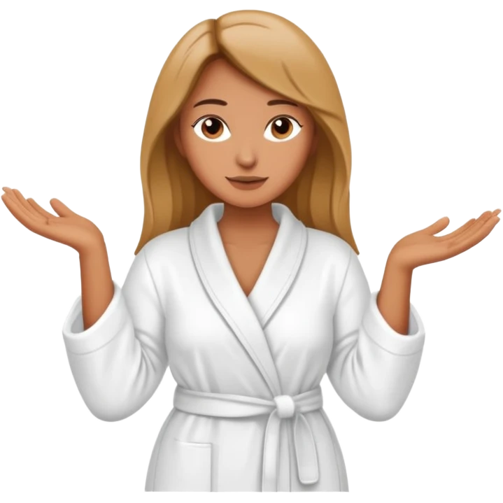mulher de roupão relaxando emoji