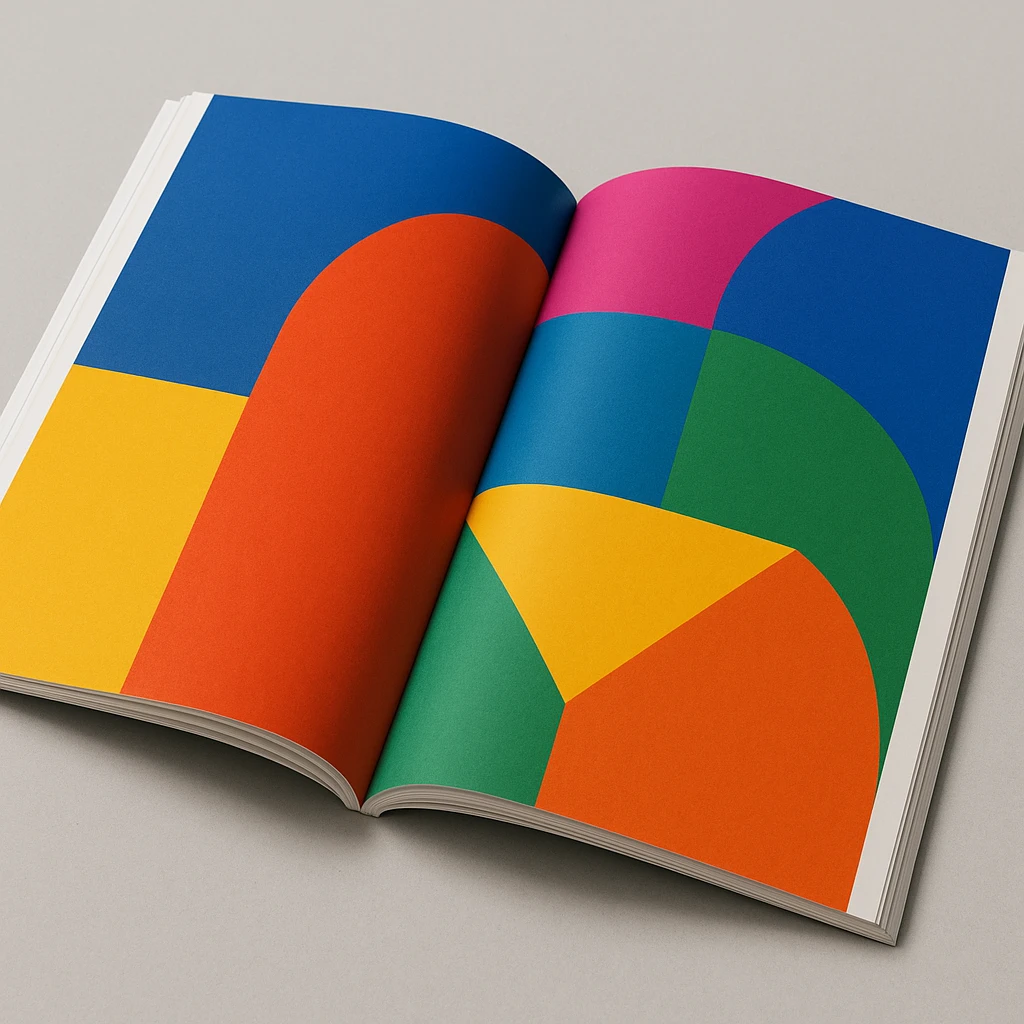 open magazine with colorful pages emoji