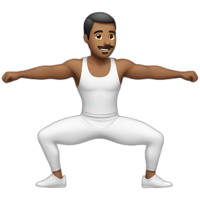 men doing stretch emoji