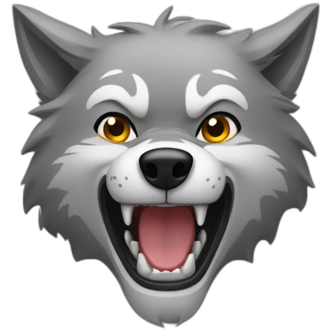 female wolf growling emoji