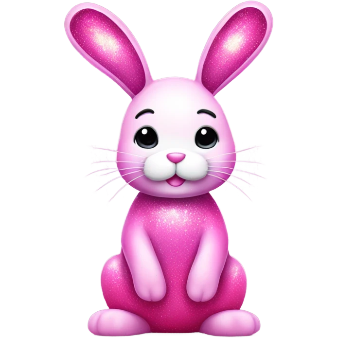 Pink full body large ombre bunny with glitter  emoji