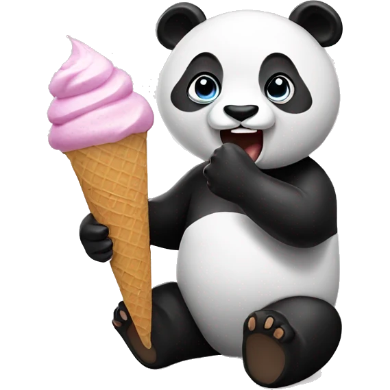 Panda eating ice cream emoji