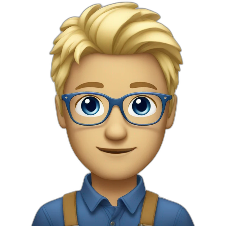 Blond au yeux bleus lunette emoji