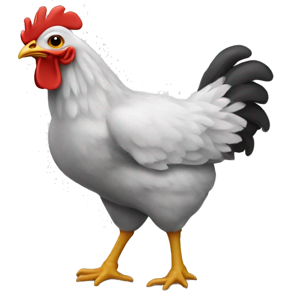 Chicken holding a chicken nugget emoji
