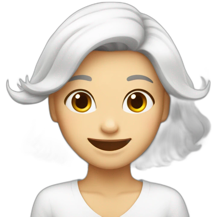 Gata blanca feliz emoji