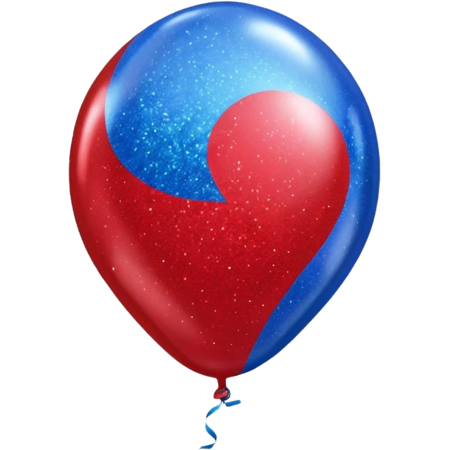 glitter red and blue baloon emoji