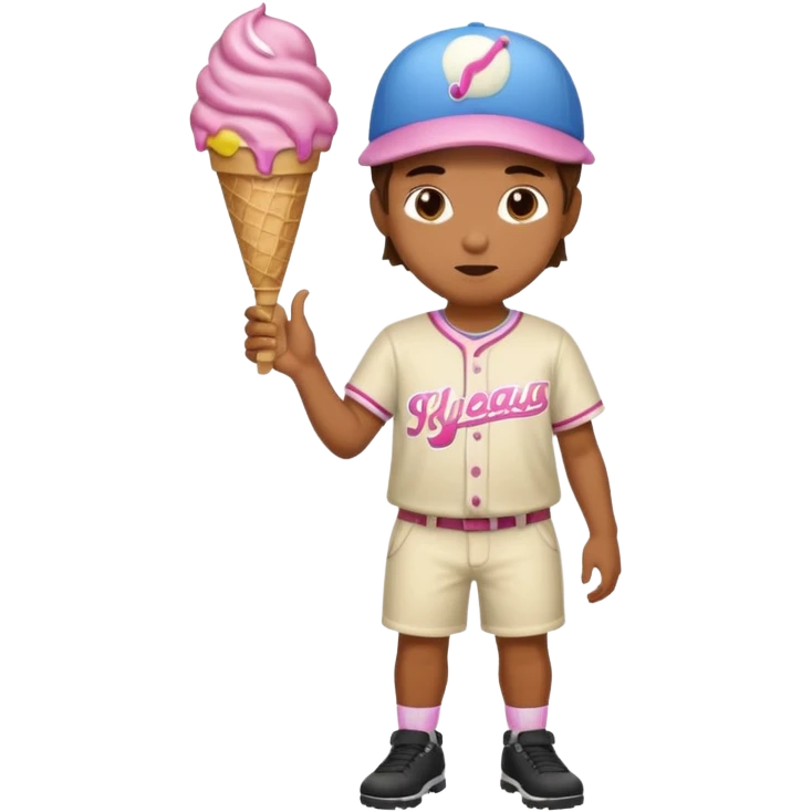 Baseball player wearing ice cream shorts emoji