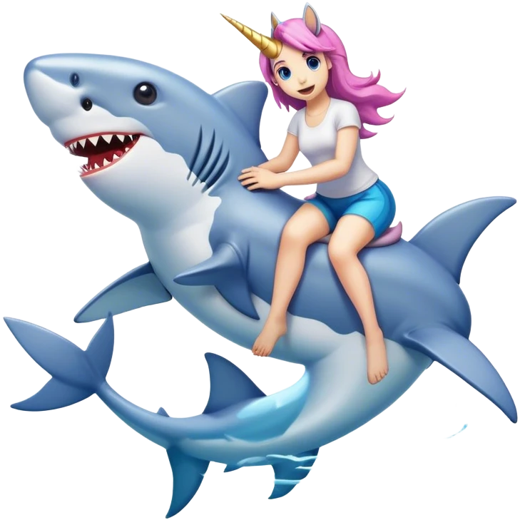 unicorn riding a shark emoji