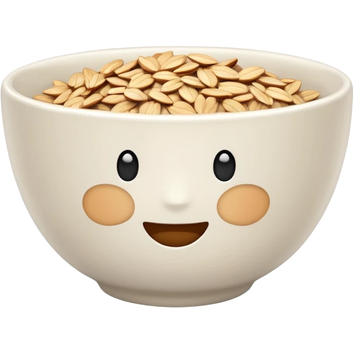 create a bowl with oat emoji ios style without grains and soup emoji