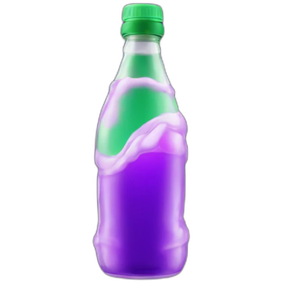 Bottle of sprite with purple liquid inside emoji