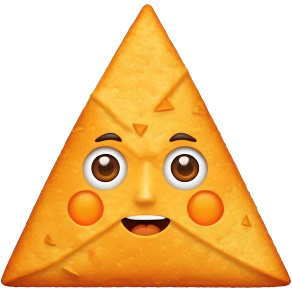 a Dorito with a face emoji