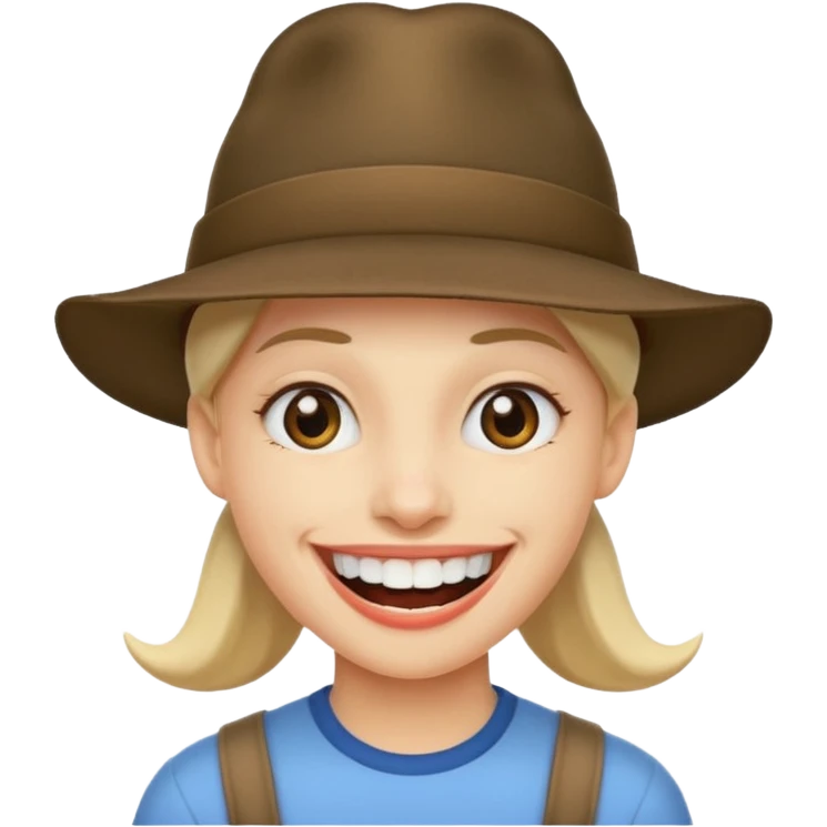 Şapkalı dişlek gülüş  emoji