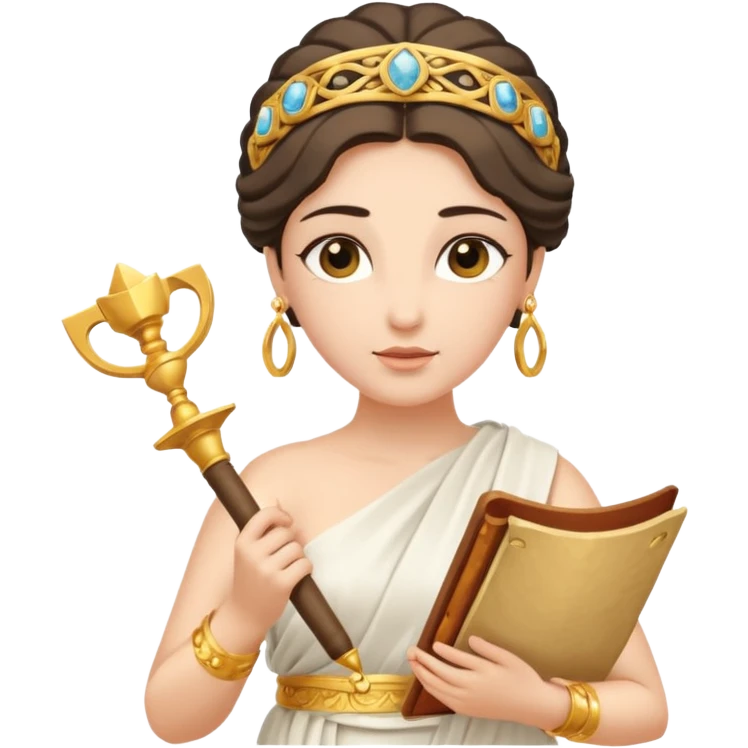 ancient greek woman with a scroll emoji