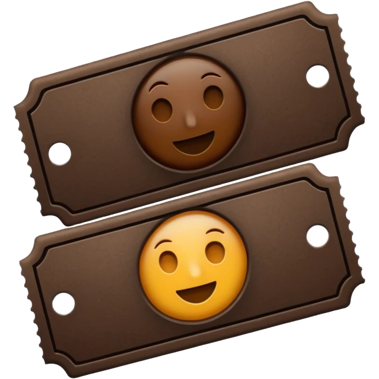 ticket without text dark brown colored emoji