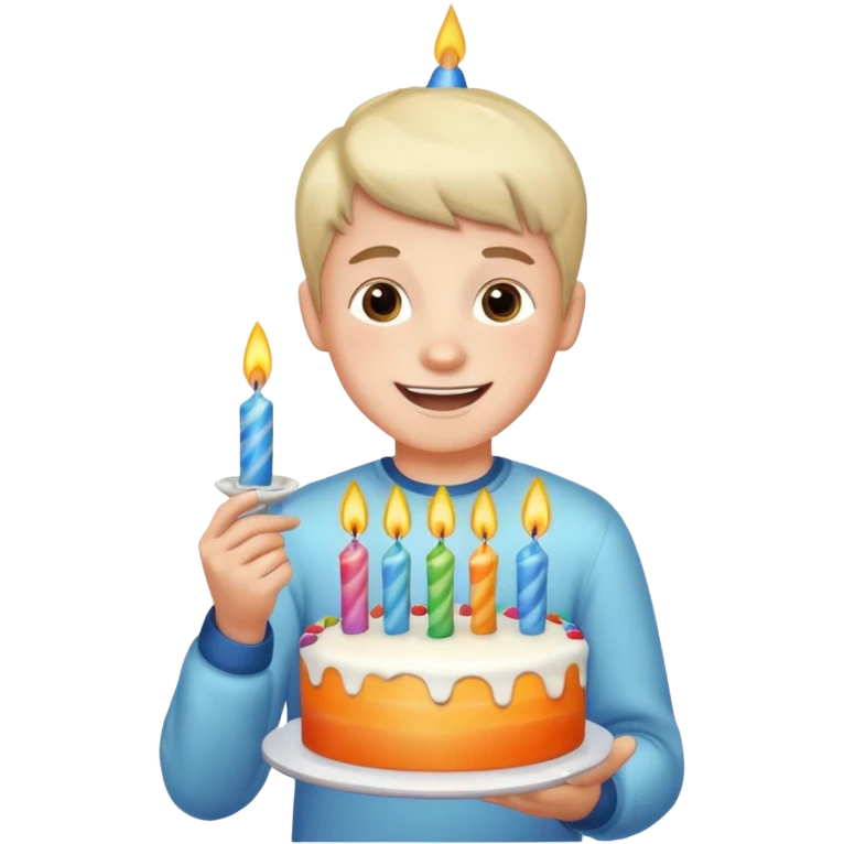 boy with birthday cake emoji