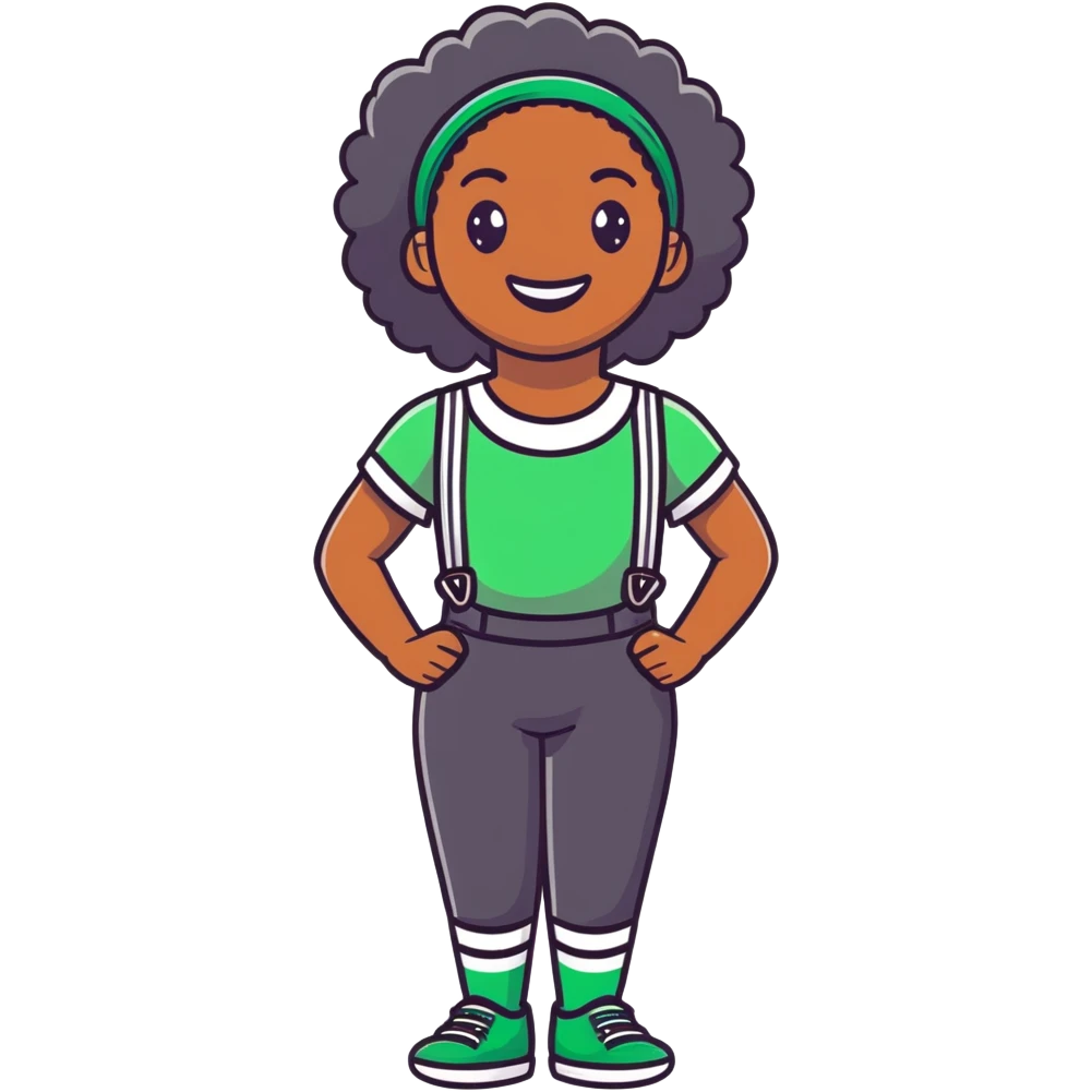 black girl with green braces on her teeth smiling emoji